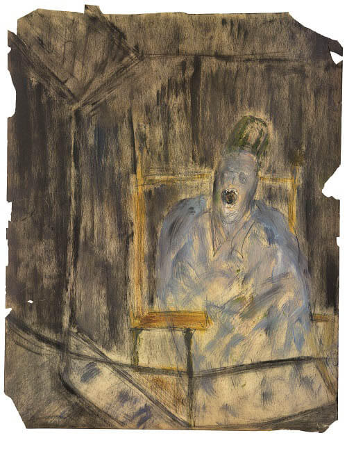 1943年unknown drawing シュールレアリズム ビンテージパリ画家 1943年