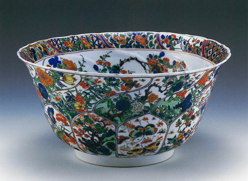 送料無料 京焼 大日本永楽製 蝶々紋色絵煎茶碗5客 茶道具 【