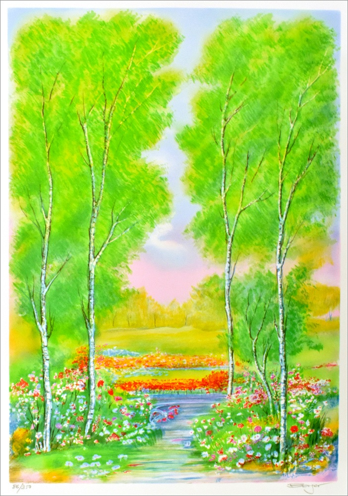 ベルジェ・トーレス 絵画(版画/リトグラフ) 森のはずれ 1098|アート