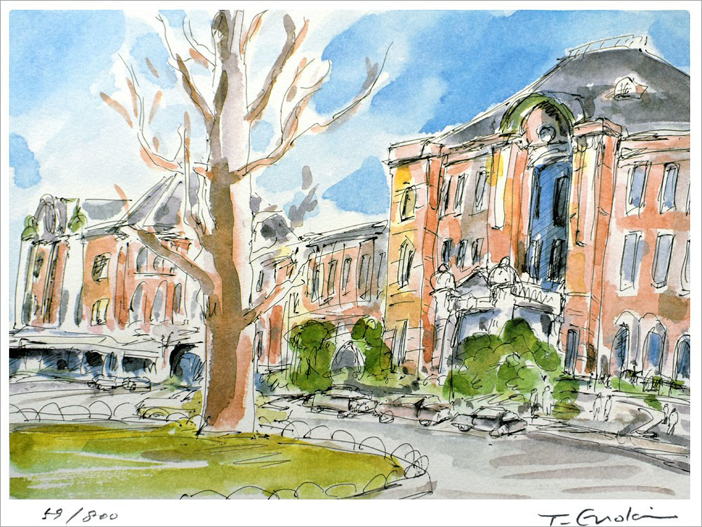 井上司「日傘の少女」油彩画 F8