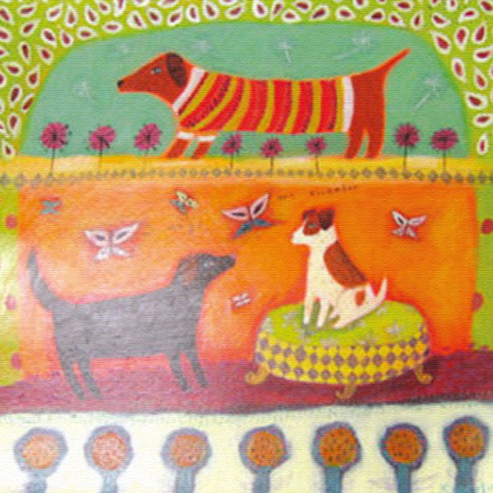 カレン ホイプティング お外大好き ジクレー デジタル版画 額縁付き