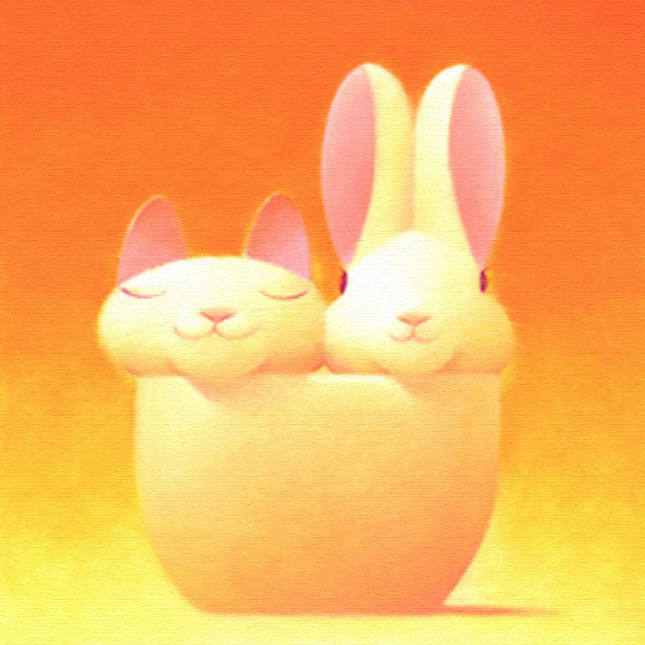 渡辺宏 ジクレー 「いつも二人で」 渡辺宏 絵画 (版画/キャンバス