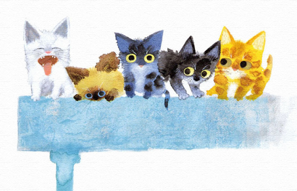 渡辺あきお 版画 雲に願いを 猫 ダイヤモンドスクリーニング 渡辺あき