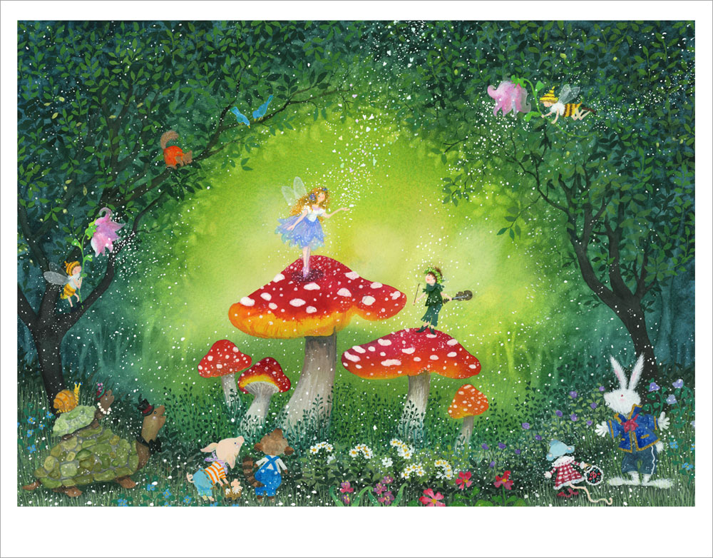 横山真弥 夢の中のお散歩 アクリル原画 横山真弥 夢の中のお散歩