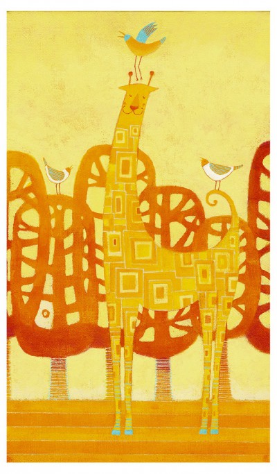 レオパシリコ 秋（フォール） 版画 額入り オレンジ 木 森