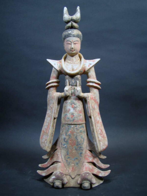 加彩人物俑 中国古陶 古玩 楽人 官女 加彩人物俑 中国古陶 古玩 楽人