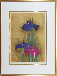 杉浦和利 「花菖蒲 No.97」 版画 40cm×28cm｜【Arts Ship】のむら画廊