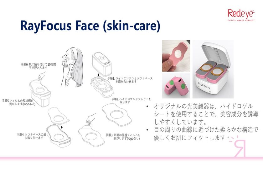 近赤外線レーザーと赤色LED光で肌環境を整える、 光美顔器RayFocusFace