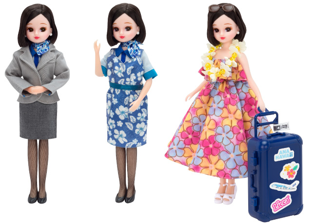 ANA、ハワイスタイルのCAリカちゃん A380就航記念
