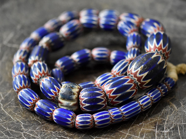 シェブロンビーズ大玉sh0001 2107】ANTIQUEヴェネチア6層シェブロン中