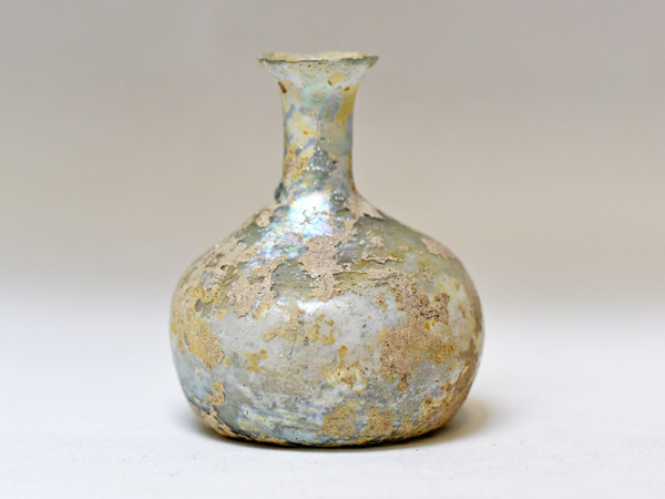 ローマングラス 古代ガラス 香油瓶 紀元1～3世紀 虹色銀化 吹きガラス