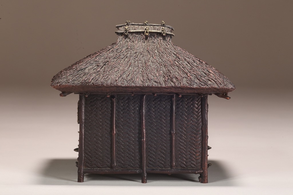 時代金工師二代村田整珉木村渡雲銅製三足丸形二段式花入花器薄端在銘渡