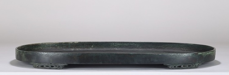 古銅渦文足楕円水盤 | 雨竹亭オンラインショップ