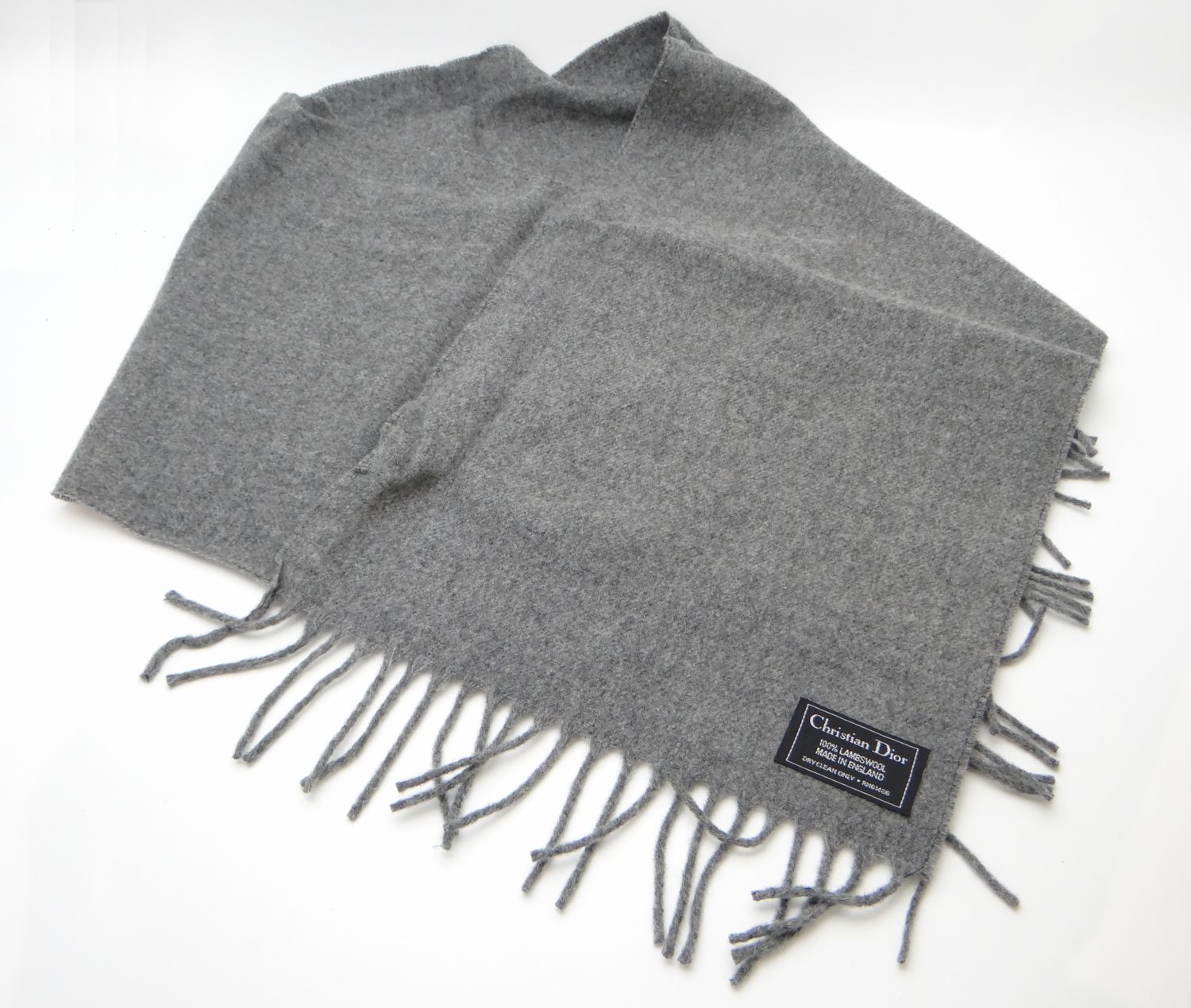 Christian Dior マフラー グレー Christian Dior ディオール ウール