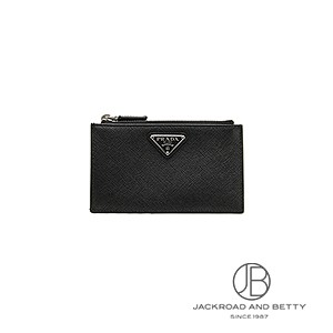 サフィアーノレザー ファスナー付き カードケース ネロ ブラック 黒