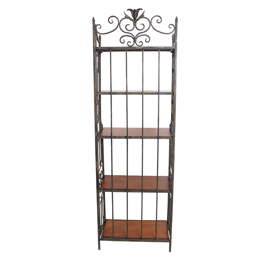 アンティーク調 アイアン 飾り棚(シェルフ)ラック 5段 幅56cm | ロココ