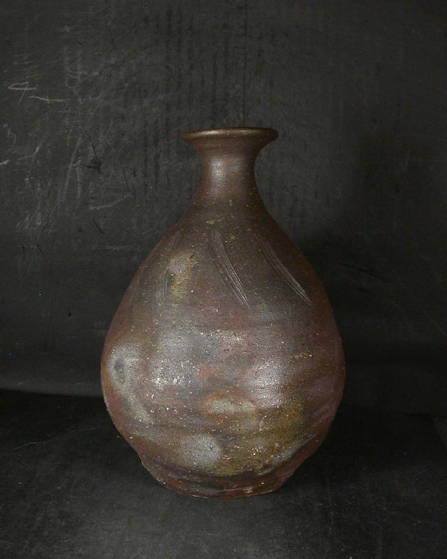 岡山県無形文化財 森陶岳 徳利 共箱 備前焼 伊部 寒風大窯 岡山県無形