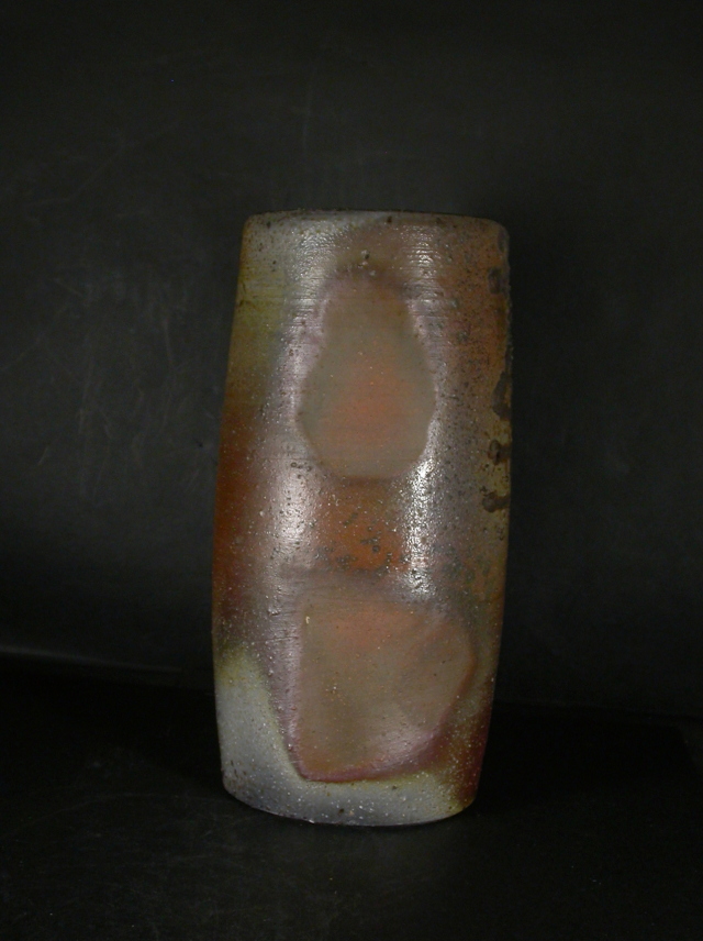 備前焼 登窯 岡山県無形文化財 故4代松田 華山 共箱付き晩年作窯変花