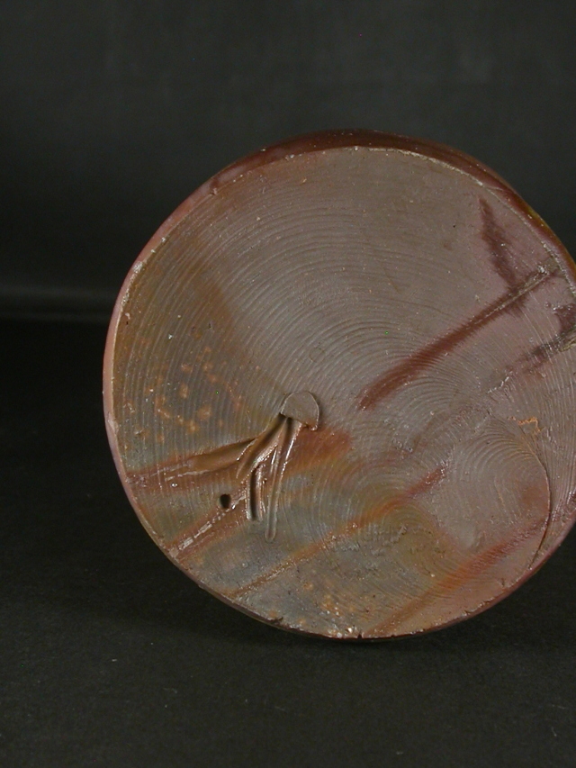 備前焼 登窯 備前焼人間国宝 故藤原 雄 共箱付き金彩・桟切耳付き花入