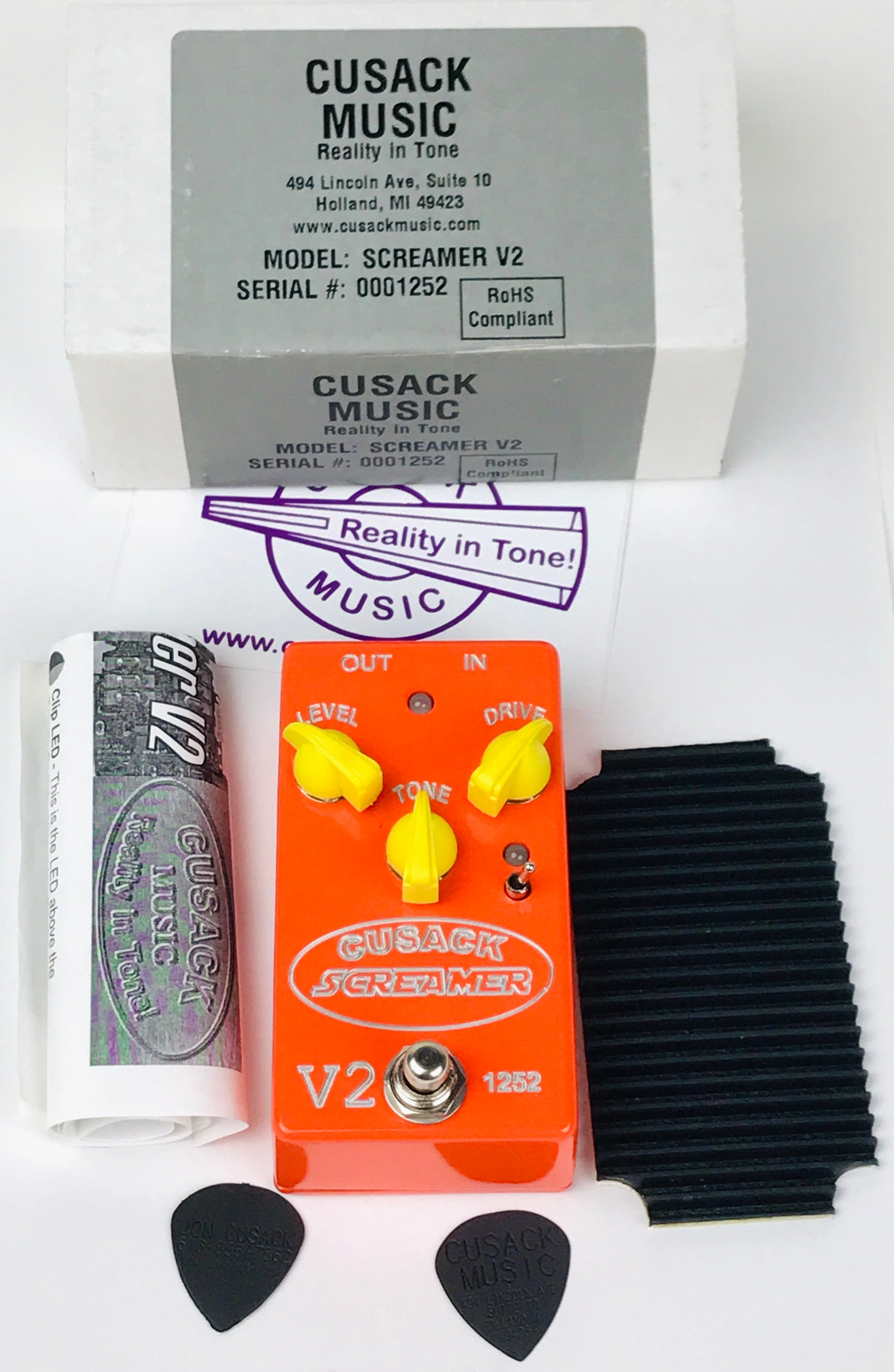 Cusack Music Screamer V2, brand new, old stock with etched