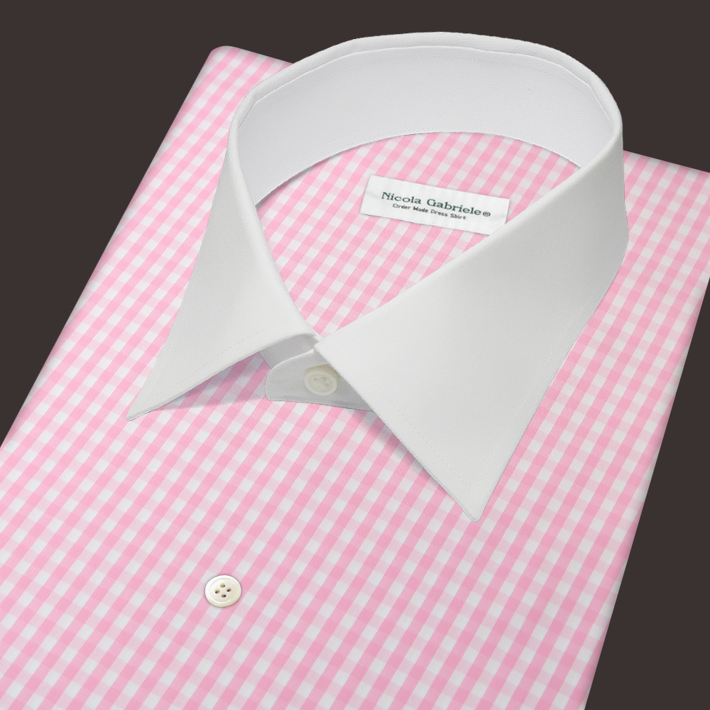 アトリエGG ギンガムチェックシャツ 1ハーフ ピンク アトリエGG