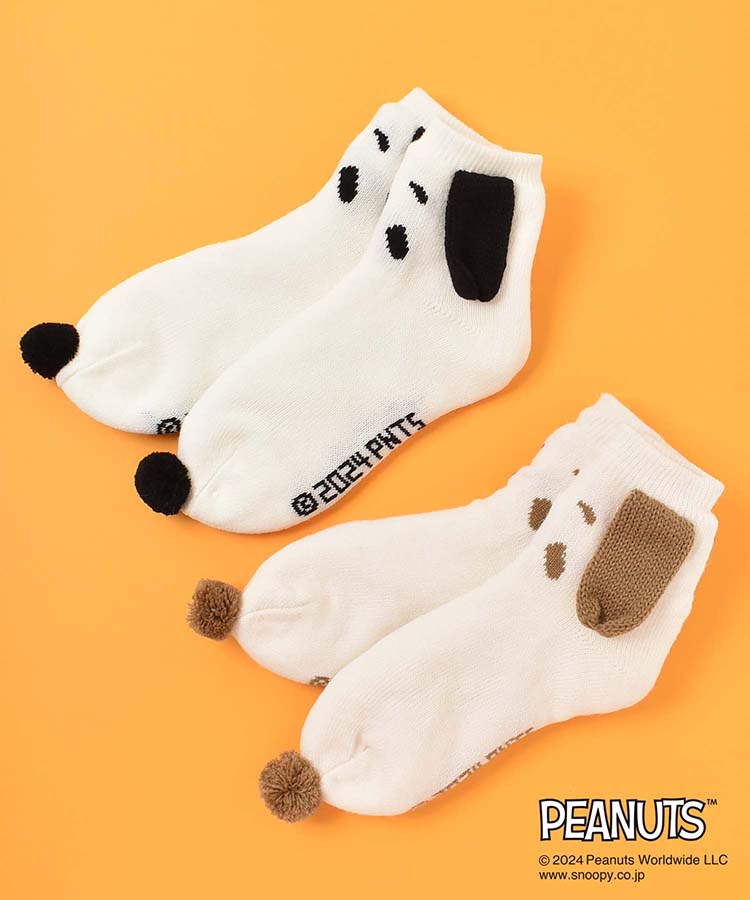 スヌーピー2重編みFACEソックス スヌーピー ピーナッツ ルームソックス