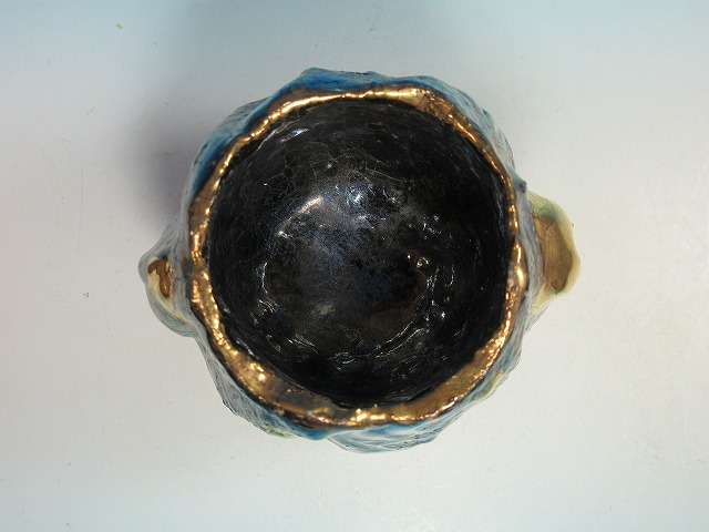 市川透 秀逸作 黒揚ぐい呑 酒呑 共箱 ぐい呑 黒蝶｜作家