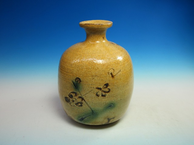 黄瀬戸 古瀬戸 徳利 訳あり 口縁欠け 江戸 明治 黄瀬戸 古瀬戸 徳利 訳