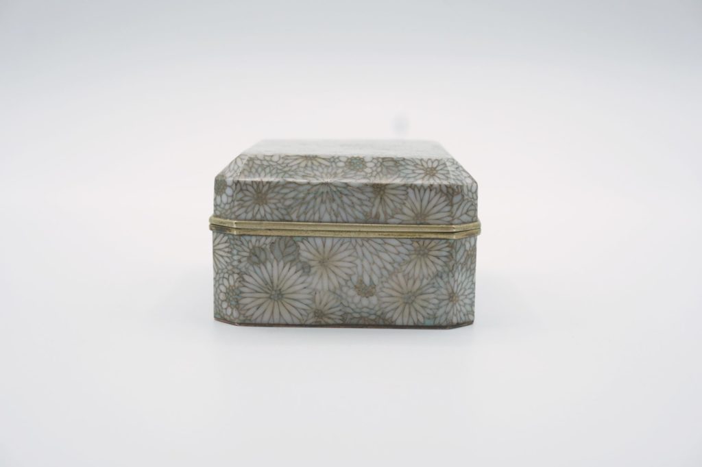 希少 明治30年◇京七宝 稲葉七宝 内金鍍金(竹/雀) 外観(花鳥図) 小物