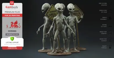 Grey type Alien figure modeled object