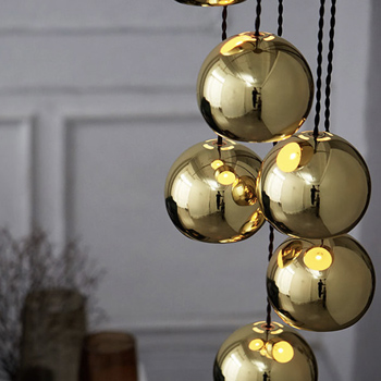 BoConcept Ball ペンダントライトゴールド（2個)&レール セット