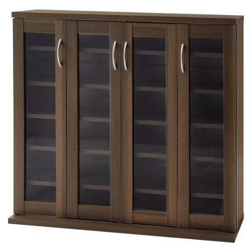 ガラス扉キャビネット 4扉タイプ キャビネット おしゃれ ぼん家具