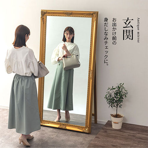 アンティーク調ミラー 幅90cm ミラー ドレッサー おしゃれ ぼん家具