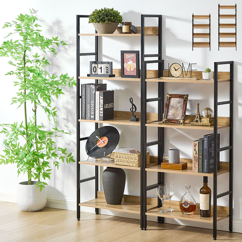 オープンラック L字棚 木製×スチール 本棚 ラック おしゃれ ぼん家具