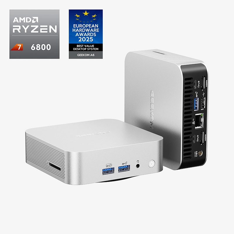 GEEKOM A6 Budget Mini PC - AMD Ryzen 7 6800H & Radeon 680M GPU
