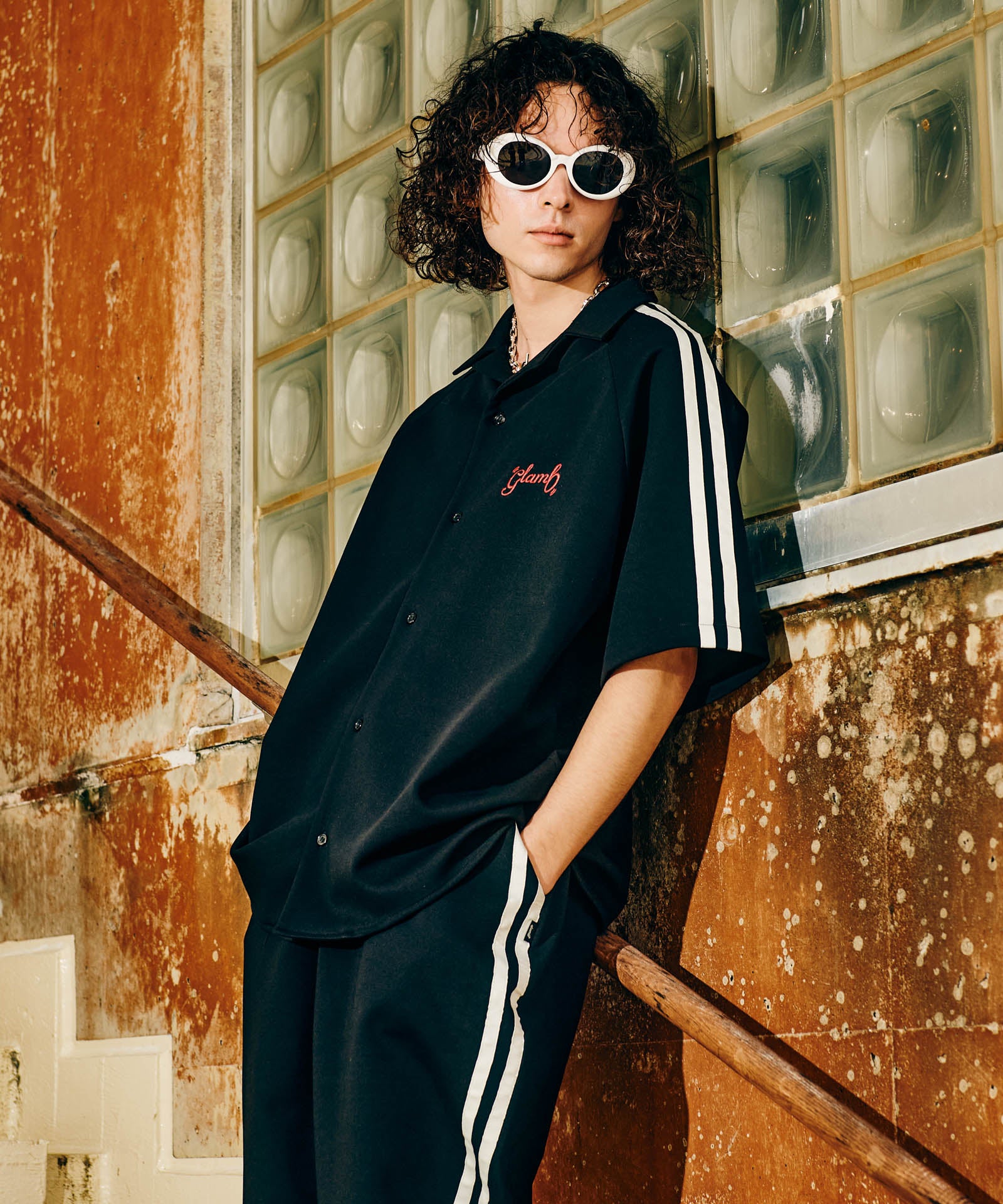 hide × glamb hide Paint Track Jacket オファー L