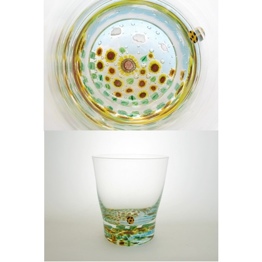 ミルフィオリ カップ＆ソーサー グラス 吹きガラス 江波冨士子