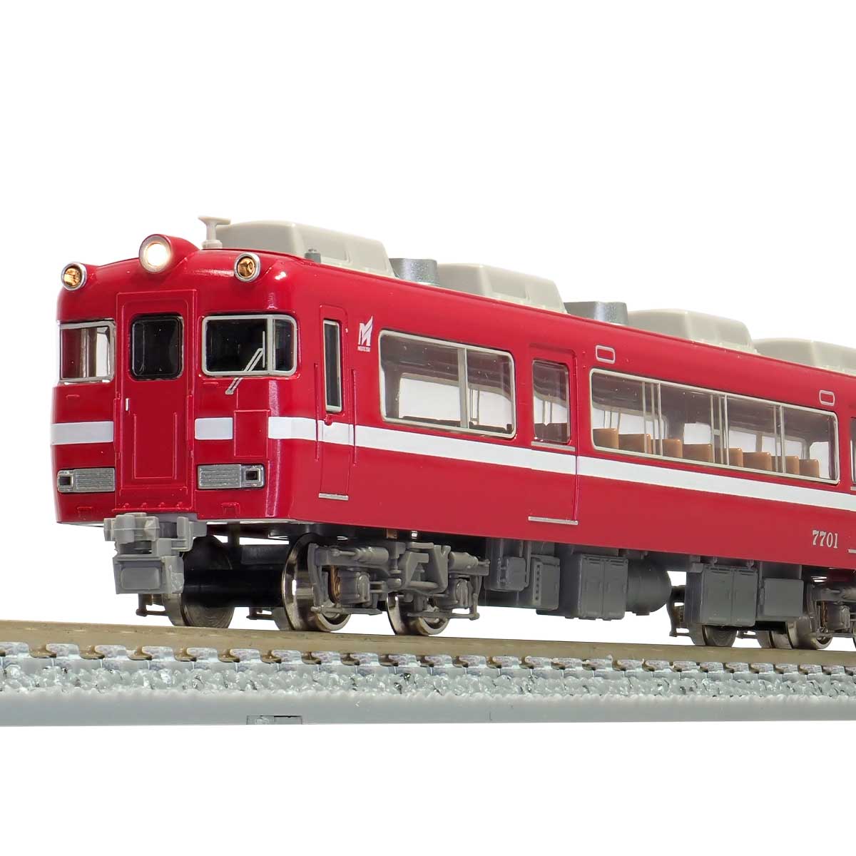 30350＞名鉄7700系白帯車（妻面窓付き）基本2両編成セット（動力付き