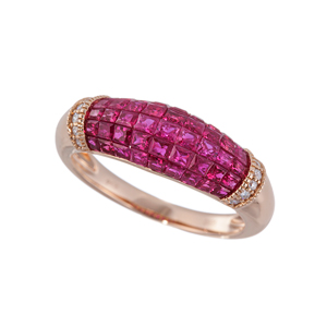 GSTV K18 ピンクサファイア ミステリーセッティング ペンダントトップ