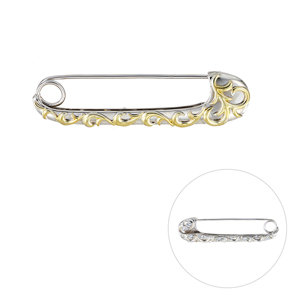 GSTV パラジウムシルバー950 天然ホワイトジルコン Mia ブローチ ZI 約