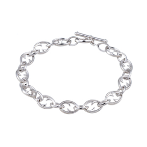 GSTV パラジウムシルバー950 ローズチェーン ブレスレット