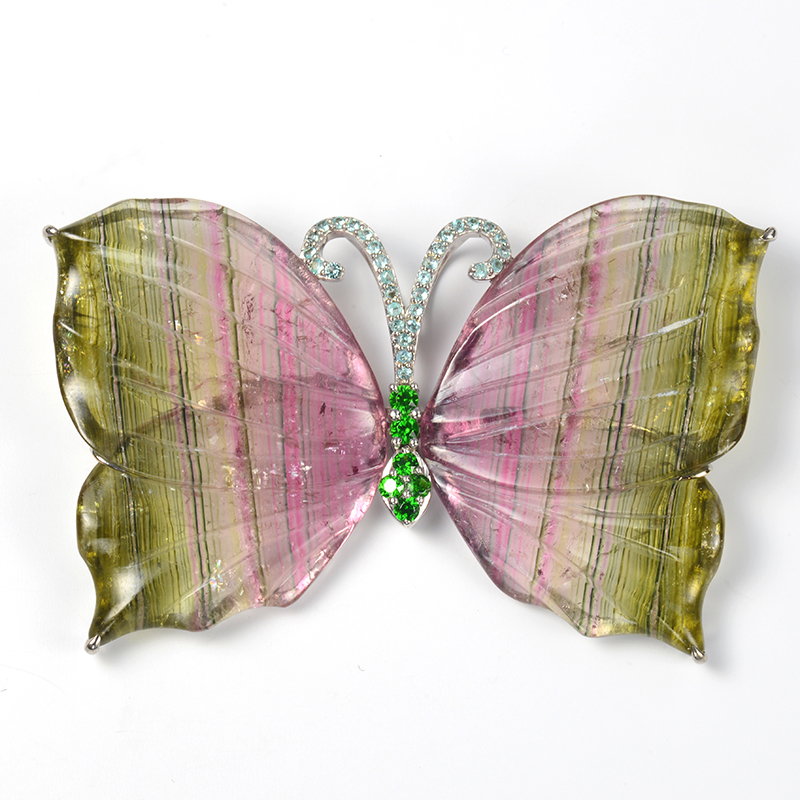 K18WG デマントイドガーネット＆ダイヤモンド ペンダントトップ GSTV