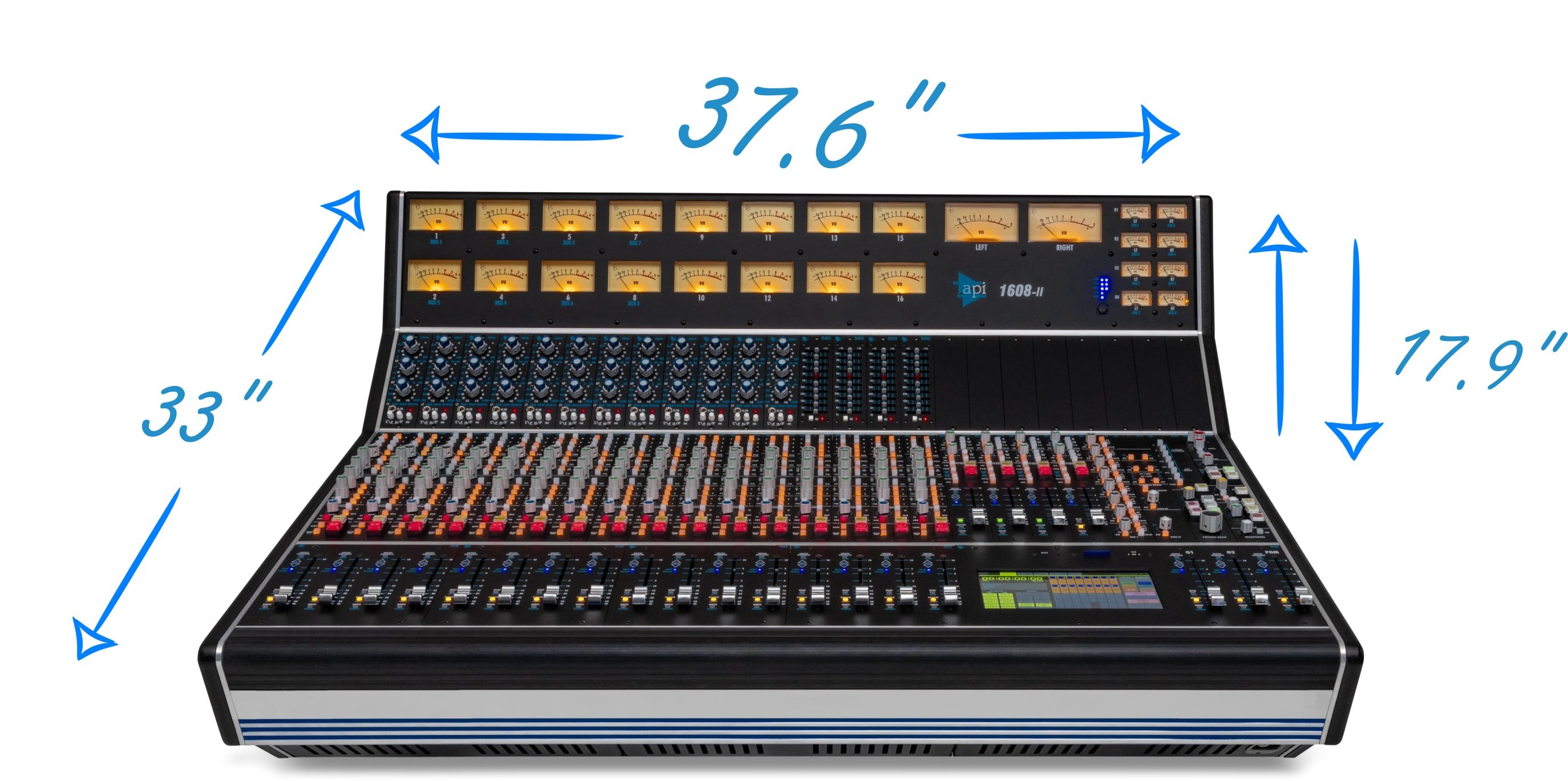 API 1608 Dimensions (16 channel, 32 channel, and expander)