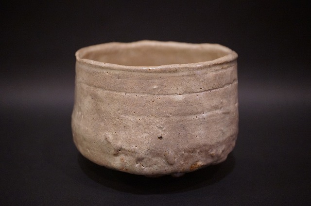 陶芸家岡部嶺男粉引塩筍茶碗茶盌抹茶碗岡部美喜識