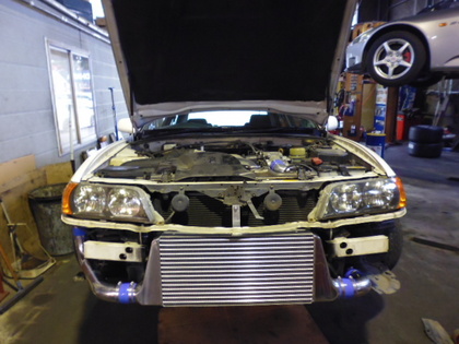 チェイサー JZX100にトラスト インタークーラーLSキット取付