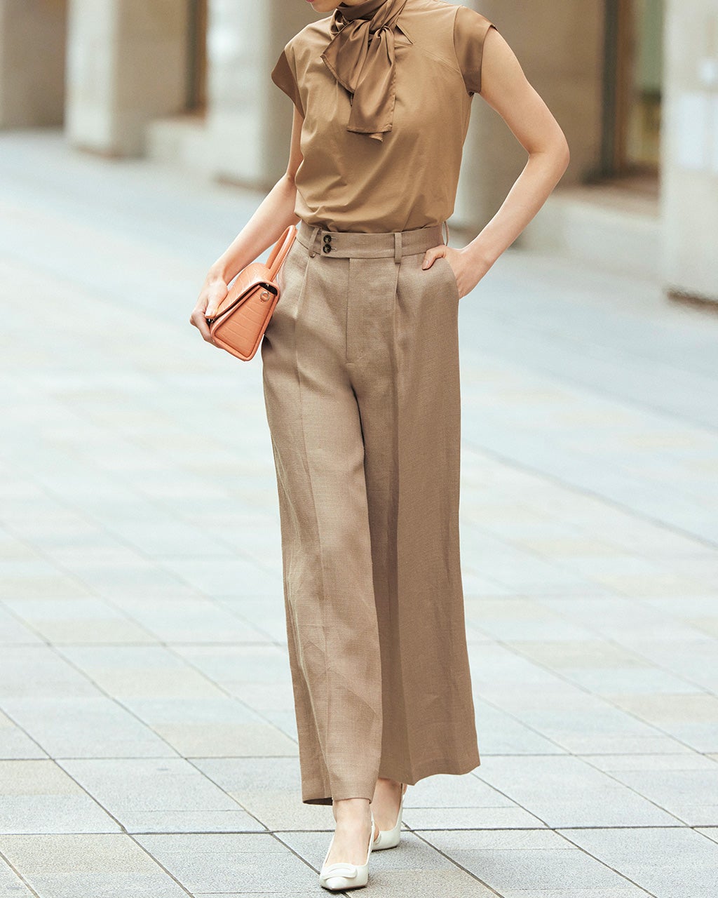 極美品 EPOCA ラ・マリア クロスニットパンツ ワイド ガウチョ 紺 極