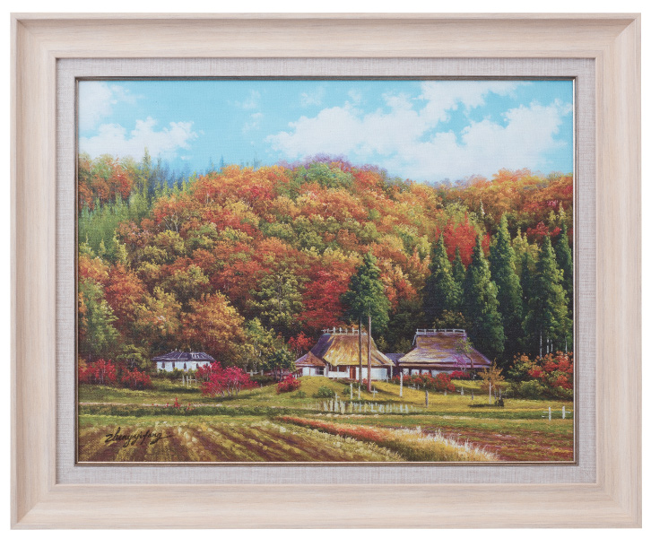 油彩　油絵　肉筆　ロルドの森　<Ｅ・T horbjorn> サイン額装有り 油彩 油絵 肉筆 ロルドの森 <E・T horbjorn> サイン額装有り 油彩