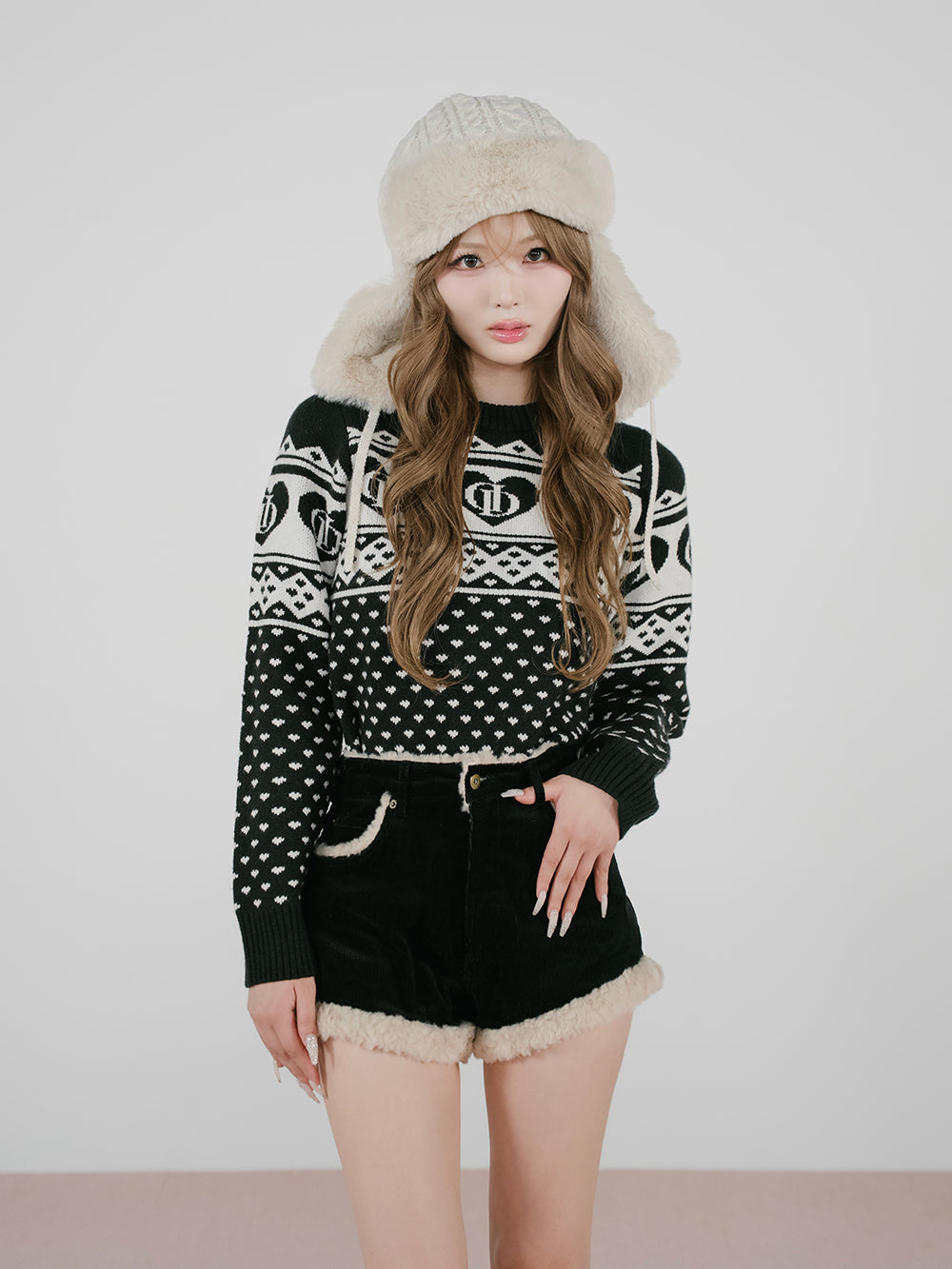 ダーリッチ Darich DDロゴバスケットニットビーニー WHT BLK