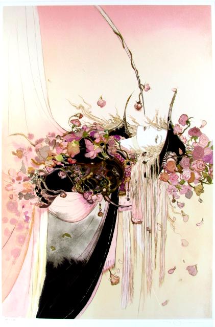 最終値下げ！ 天野喜孝 薔薇姫フレスコ画 作品証明書付き