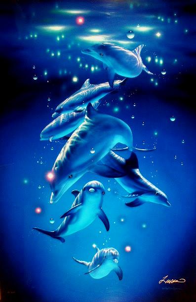 ラッセン 絵画「マジカルモーメント」イルカ